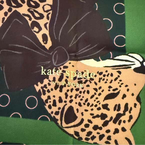 New Kate Spade New York Lady Leopard 34” Square Silk Scarf - Picture 6 of 10